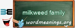 WordMeaning blackboard for milkweed family